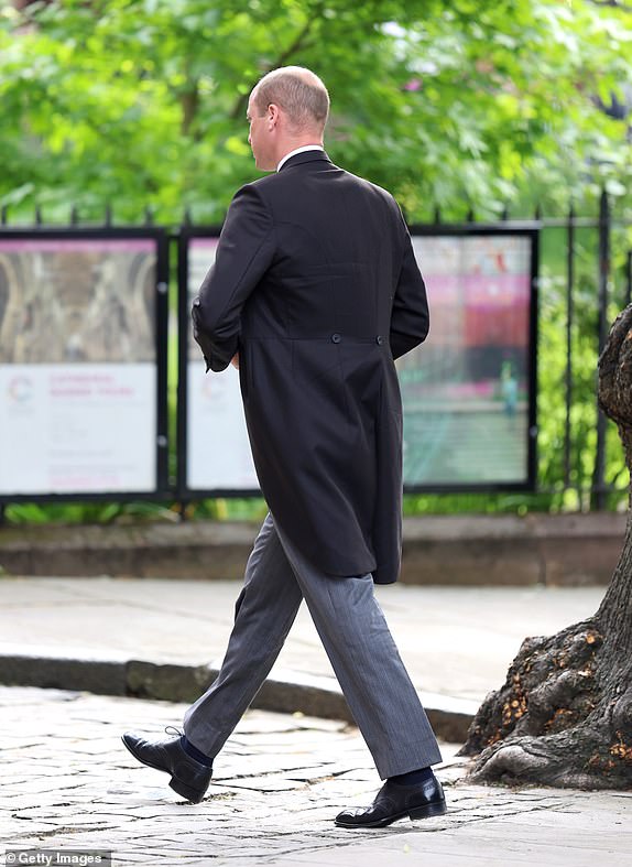 CHESTER, ENGLAND - JUNE 07: Prince William, Prince of Wales ahead of the wedding of The Duke of Westminster and Miss Olivia Henson at Chester Cathedral on June 07, 2024 in Chester, England. (Photo by Chris Jackson/Getty Images)