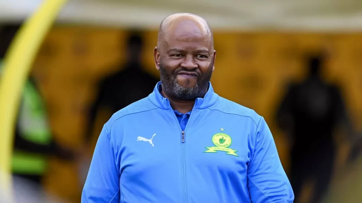 Manqoba Mngqithi reacts after being unexpectedly replaced as Mamelodi Sundowns head coach this week