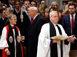 Donald Trump critiques bishop’s sermon about immigration and transgender rights during National Prayer Service in Washington