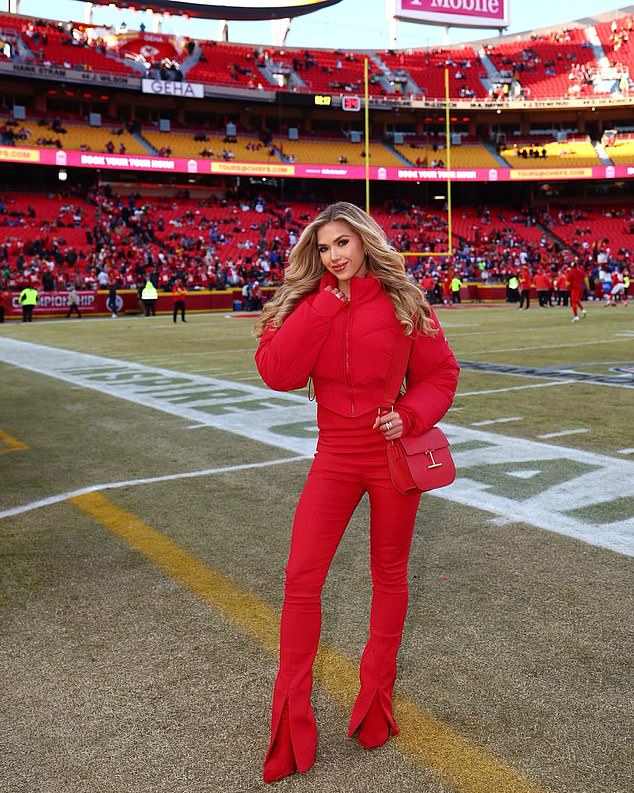 Kansas City Chiefs heiress Gracie Hunt steals the spotlight in bold red attire during AFC Championship win against the Buffalo Bills