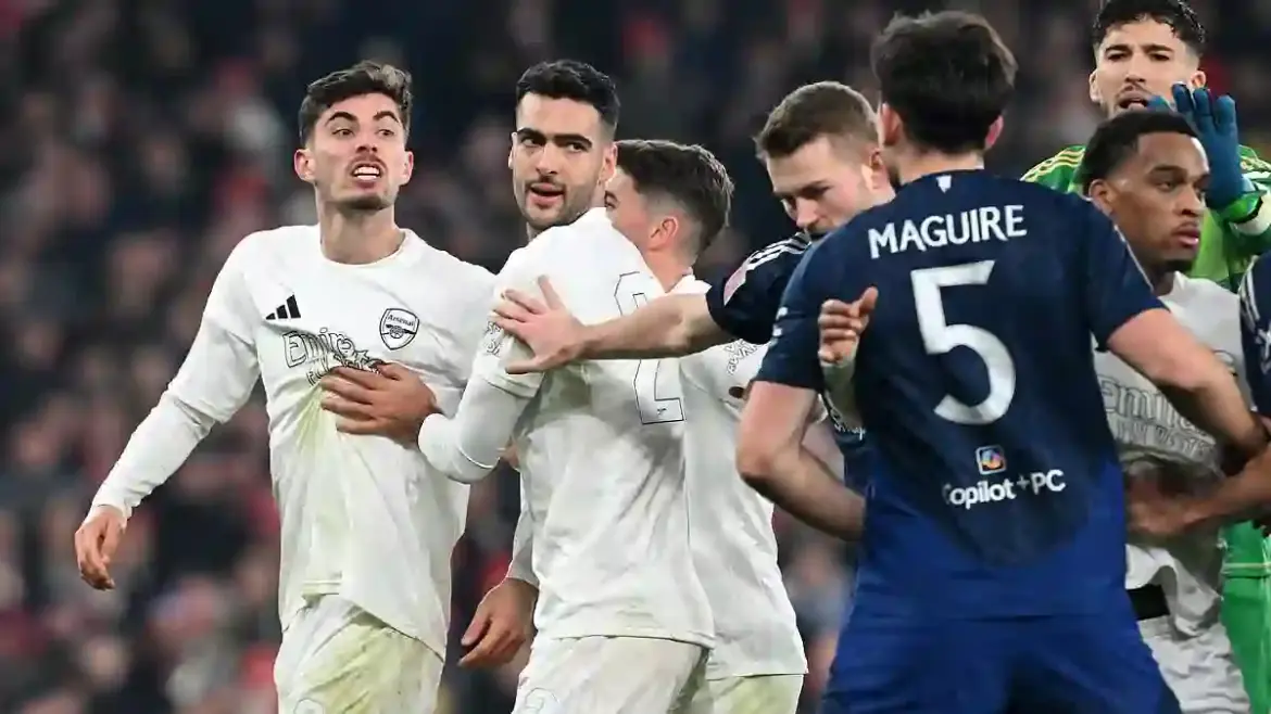 Tensions Explode Between Manchester United and Arsenal as Harry Maguire Accused of Foul Leading to a Dramatic FA Cup Brawl at the Emirates