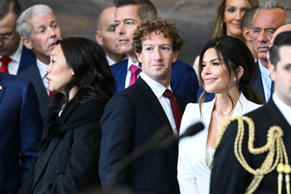 Tension builds as Lauren Sanchez and Priscilla Chan avoid interaction while sitting beside each other at the Capitol ceremony in Washington DC