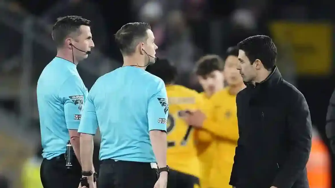 Mikel Arteta Expresses Outrage Over Controversial Red Card Decision During Arsenal’s 1-0 Victory Against Wolves at Home