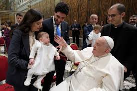 Pope Francis Baptizes 21 Babies in the Sistine Chapel on the Feast of the Baptism of the Lord in Vatican City