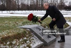 Russian President Vladimir Putin Lays Wreath at Piskaryovskoye Memorial Cemetery in St. Petersburg to Honor Victims of Siege of Leningrad