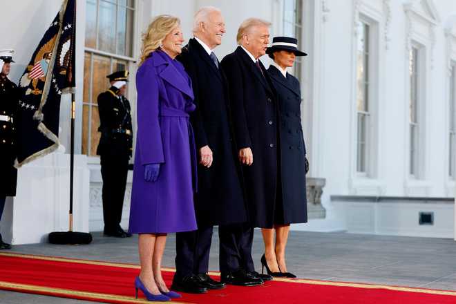 Donald Trump and Melania Trump Arrive at the White House to Meet Joe Biden and Jill Biden Before the President-Elect Takes Office