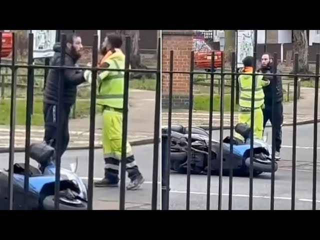 Road Rage Incident Erupts Between Two Men in Bethnal Green as One Attempts Martial Arts Move on Busy London Street