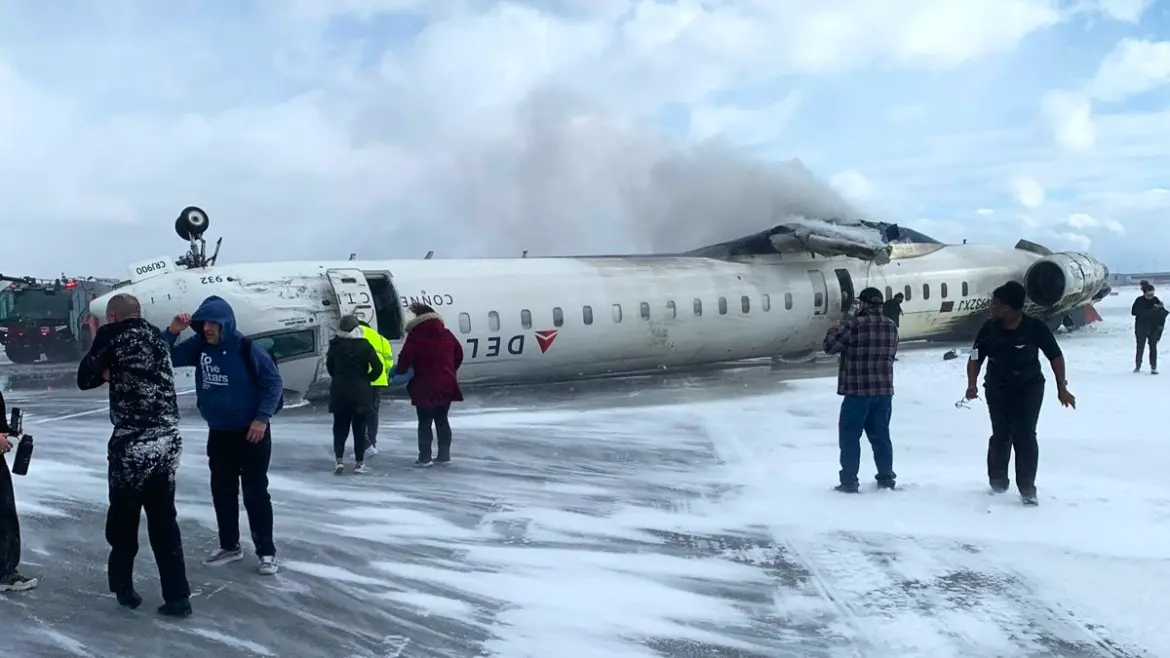 Investigation Underway After Delta Plane Crash-Lands at Toronto’s Pearson Airport, Resulting in Multiple Injuries and Unusual Aircraft Damage