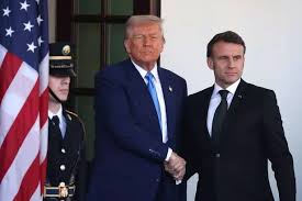 Donald Trump and Emmanuel Macron Engage in Awkward Handshakes in Washington DC Amid Talks on Ending Russia’s War in Ukraine