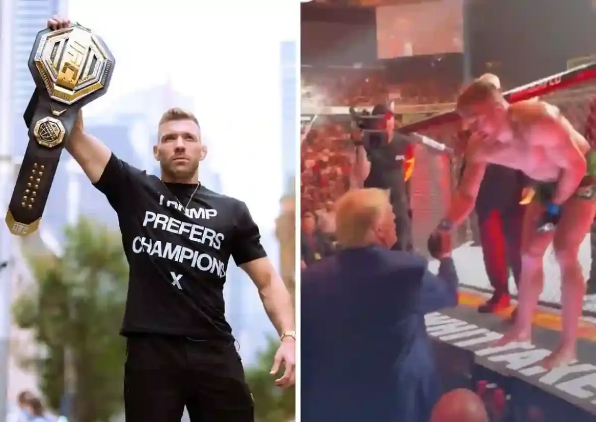 South African Fighter Dricus du Plessis Sparks Controversy by Wearing Pro-Trump T-Shirt and Praising Elon Musk During UFC Title Defense