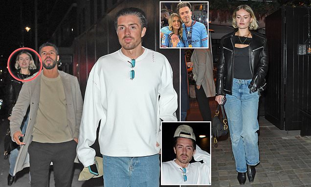 Manchester City star Jack Grealish tries to avoid attention while leaving Chiltern Firehouse in London with mystery blonde before slipping into a private car alone