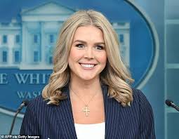 Karoline Leavitt Shows Her Christian Faith with Cross Necklace During White House Press Briefings in Washington D.C.