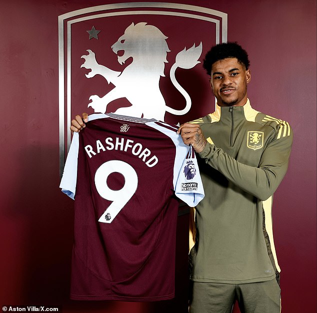 Marcus Rashford Joins Aston Villa on Loan Until End of Season, Takes Over No. 9 Shirt After Jhon Duran’s Move to Saudi Arabia