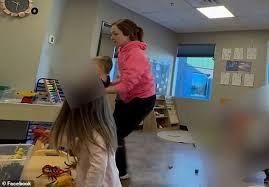 Minnesota daycare worker caught on video slamming toddler into chair and screaming at children in Plymouth