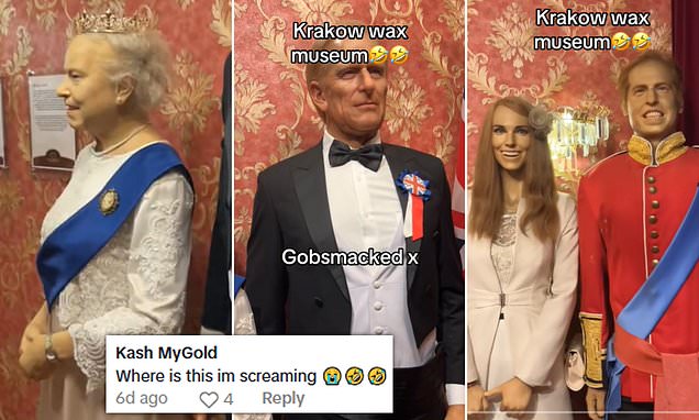 Wax museum in Poland gains viral attention as tourists poke fun at strangely sculpted figures of British celebrities and royalty