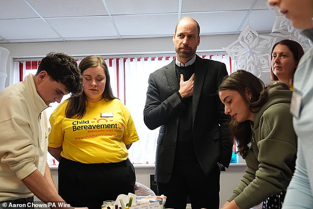 Prince William signs visitor book and delivers moving speech as he connects with bereaved children and families at Child Bereavement UK in Cumbria