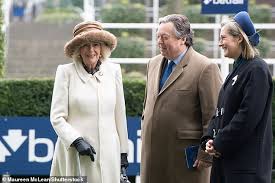 Queen Camilla attends the Betfair Ascot Chase Raceday looking chic and stylish in Berkshire despite the cold weather