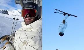 Spencer Matthews stuns onlookers by performing a backflip while skiing in the French Alps with friends