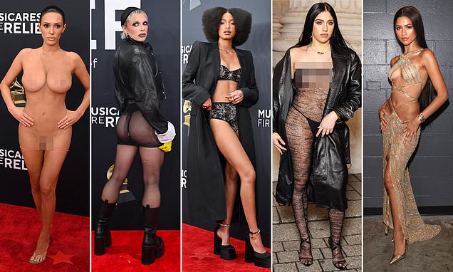 2025 Grammys in Los Angeles Showcases Celebrities in Sheer, Skin-Baring, and Audacious Outfits, Challenging Fashion Norms and Pushing the Limits of What’s Acceptable on the Red Carpet