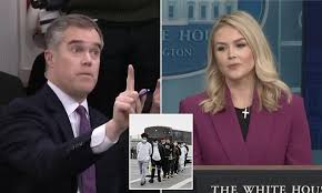 White House Press Secretary Karoline Leavitt Clashes with NBC’s Peter Alexander Over DOGE’s Cost-Cutting Measures in Fiery Exchange Outside Washington