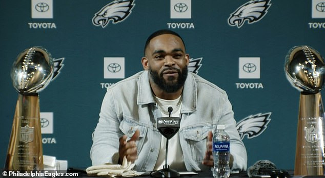 Brandon Graham announces retirement from the NFL with an emotional speech at the Philadelphia Eagles facility after 15 seasons and two Super Bowl wins