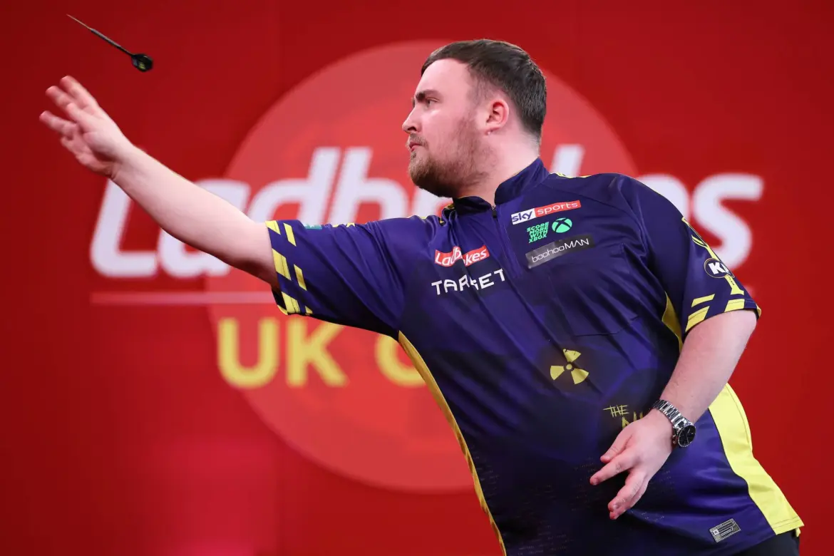 Luke Littler keeps fans on edge with a nerve-wracking last-leg victory over Peter Wright at the UK Open in Minehead