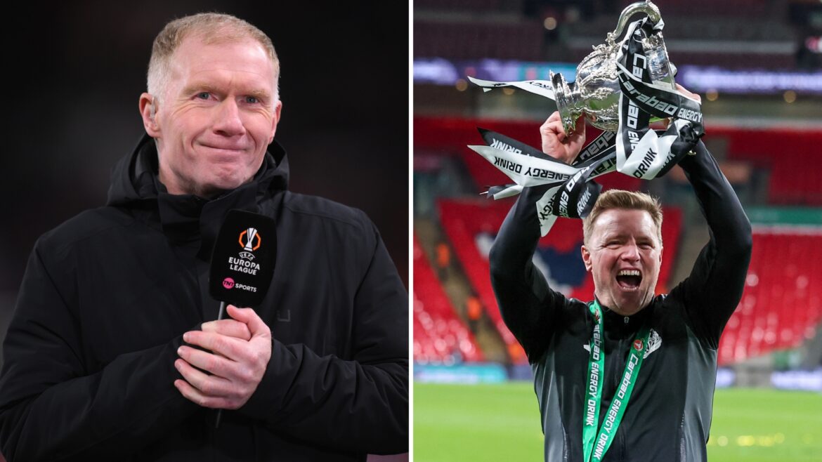 Newcastle fans blast Paul Scholes for downplaying Carabao Cup triumph and mocking Eddie Howe statue suggestion during Overlap debate