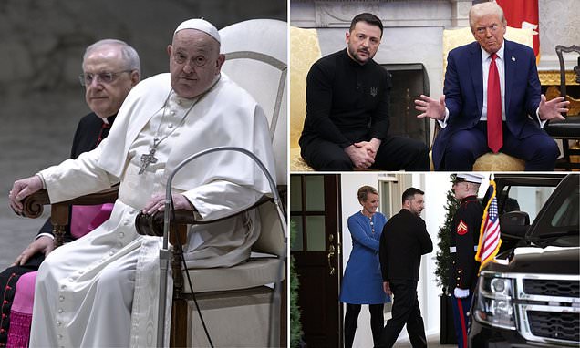 Pope Francis delivers a heartfelt plea for global peace from his hospital room in Rome as tensions escalate between Zelensky and Trump