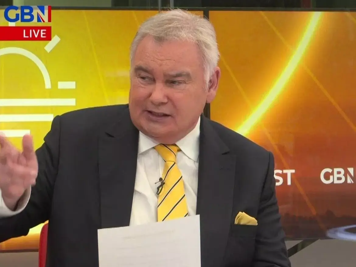 Eamonn Holmes suffers unexpected fall on live television while filming GB News in London just weeks after being hospitalized from a bathroom accident