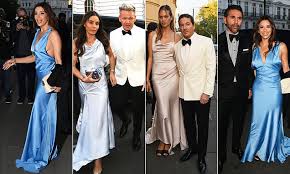 Eva Longoria stuns in Victoria Beckham gown as she celebrates David Beckham’s 50th birthday at London’s Core restaurant