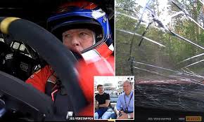Jos Verstappen crashes rally car during high-speed European Championship stage in Sweden but escapes injury