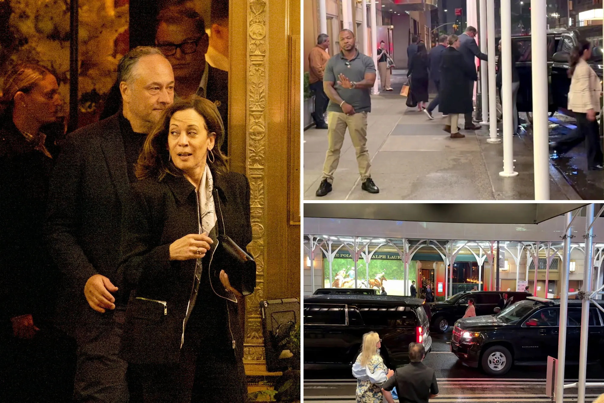Kamala Harris arrives with heavy security and dines with her husband Doug Emhoff at exclusive Polo Bar in Midtown Manhattan