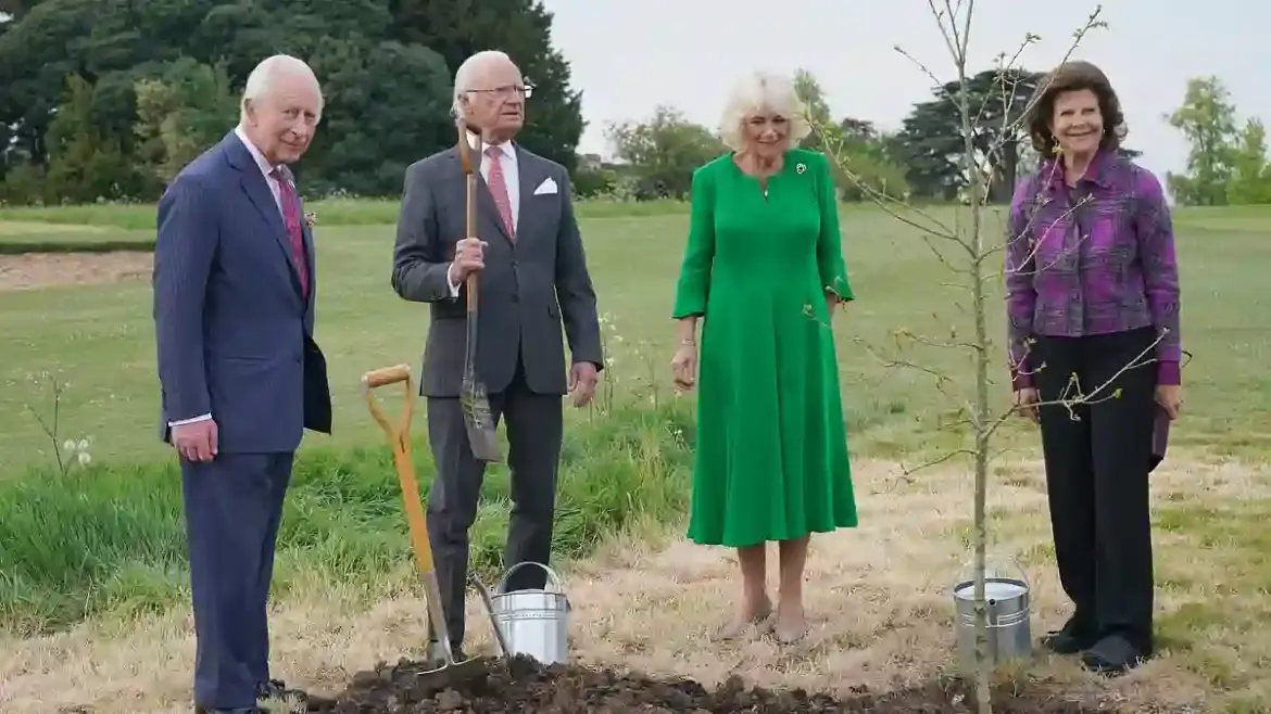 King Charles and Queen Camilla join King Carl and Queen Silvia of Sweden to plant symbolic oak tree at Windsor in touching celebration of friendship and tradition