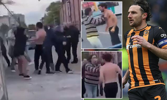 Hull City Captain Lewie Coyle Is Caught in a Late-Night Street Brawl Near the Empress Pub While His Brother Tries to Calm the Situation