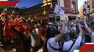 Manchester United and Tottenham fans clash in San Sebastian as tensions boil over ahead of Europa League final in Spain