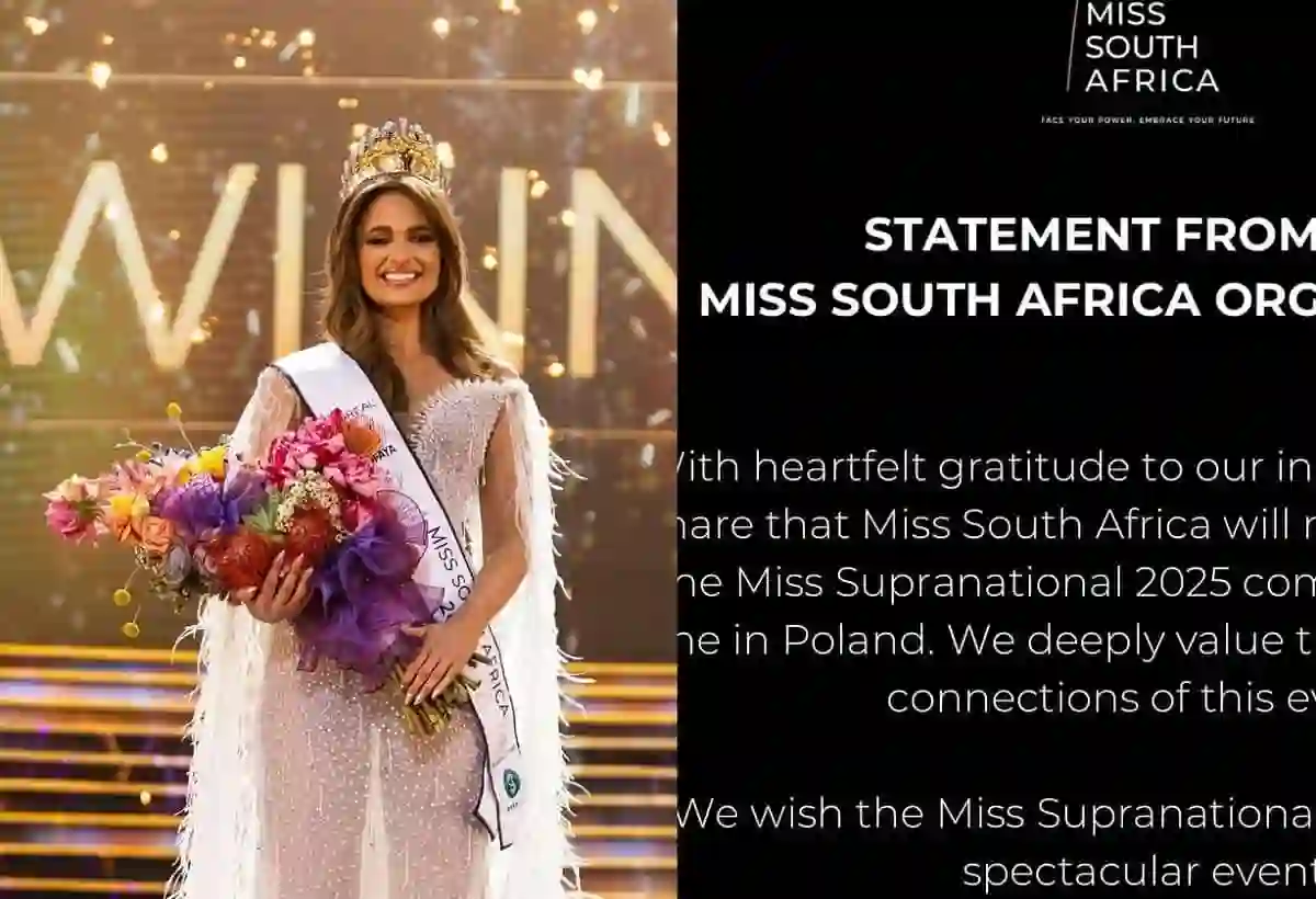 Miss South Africa withdraws from Miss Supranational 2025 as fans across the country react with shock and heartbreak