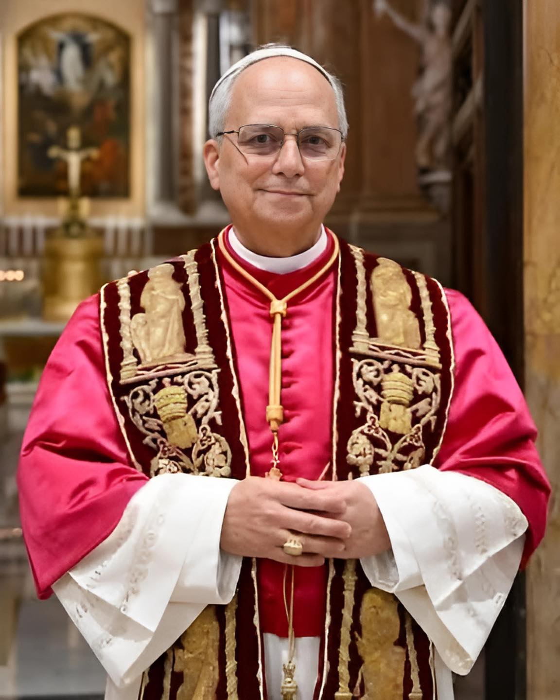 The official portrait of Pope Leo XIV