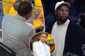 Basketball fans slam Stephen A Smith after he appears to ignore Pacers and Thunder Game 4 to play a card game at Gainbridge Fieldhouse