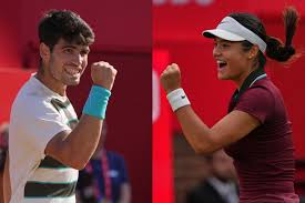 Emma Raducanu supports Carlos Alcaraz from Queen’s Club balcony as he defeats Roberto Bautista Agut in straight sets in London