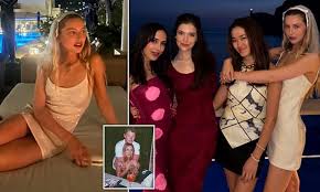 Eve Jobs celebrates hen party with fashion friends and pink pool floats on the island of Capri ahead of her Cotswolds wedding