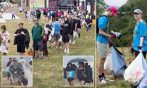 Festivalgoers battle rain and long queues as Glastonbury 2025 opens with sound issues at Worthy Farm in Somerset