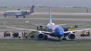 JetBlue flight veers off the runway after landing at Boston Logan Airport sparking emergency response from first responders