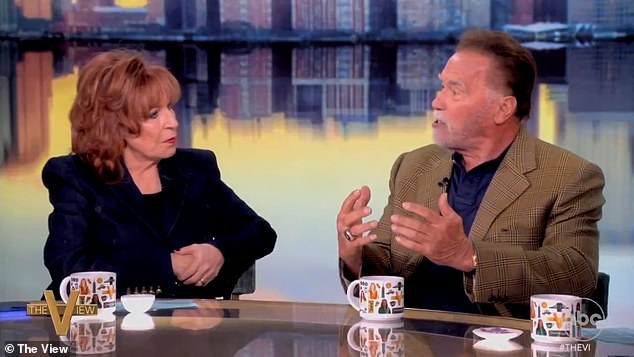Arnold Schwarzenegger reminds co-hosts about the American dream and criticizes illegal immigrant behavior during passionate talk on The View in New York