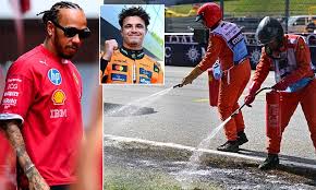 Lewis Hamilton sparks dramatic fire