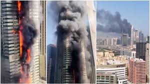 Massive fire engulfs Marina Pinnacle skyscraper and forces thousands of residents to evacuate in Dubai Marina