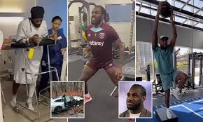 Michail Antonio shares emotional recovery journey after surviving car crash and returning to West Ham training in London