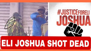 Police officer Climzy Bantarizahke shoots unarmed protester Eli Joshua during demonstration in Kayole Nairobi