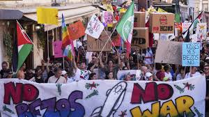 Protesters flood Venice streets as Jeff Bezos