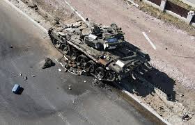 Russia releases dramatic footage showing destroyed American-made tanks and armored vehicles scattered across Ukraine’s Sumy region