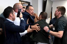 Senator Alex Padilla interrupts Homeland Security press conference and gets handcuffed by federal agents in Los Angeles